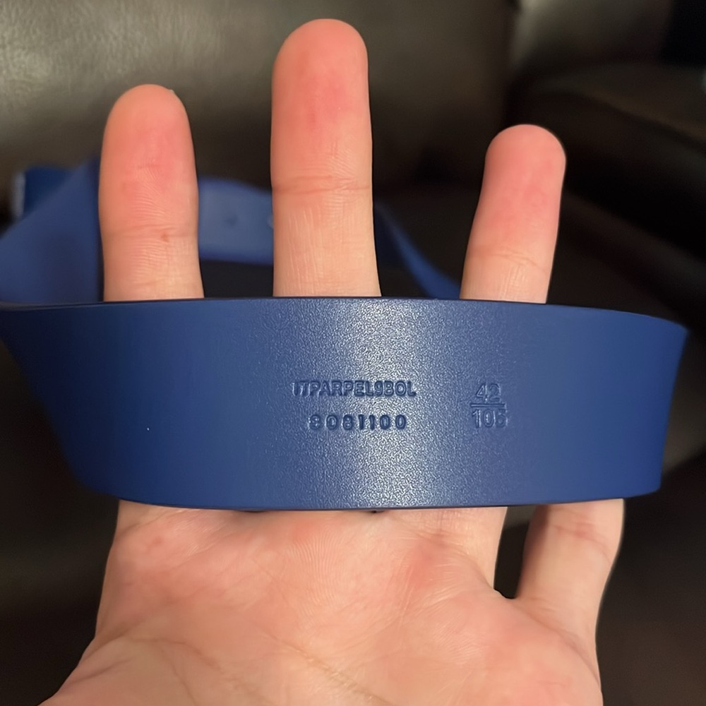 Burberry unisex check nova embossed leather shield logo monogram belt NEW - Picture 8 of 8